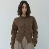 Jaqueta Cardigan Suéter para Mulheres 2026 Outono e Inverno Novo Estilo Top de Tricô de Alta Qualidade Slim-Fit