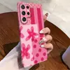 Adecuado para Funda de Teléfono Samsung Galaxy S25, Ilustración Rosa de Empalme, Funda de Película de Cobertura Total de Gama Alta S24/S23