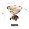 Plato de Fruta Cerámico Retro Estilo Americano para Sala de Estar de Villa, Plato Doméstico Europeo de Pie para Frutos Secos, Plato de Pie Alto Estilo Americano, Moderno de Alta Temperatura