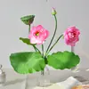 Flores de Lótus Artificiais, Folhas de Lótus e Vagens de Lótus Mais Vendidas na Primavera e no Verão para Decoração de Ambientes de Alto Padrão, Decoração Interna e Adereços para Sala de Estar