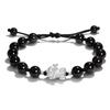 Jinhongyu Pulsera para Pareja Pixiu de Plata Esterlina 999 Estilo Nacional Retro Literario Pulsera de Cuentas de Obsidiana Regalo 520