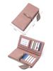 Billetera Larga Transfronteriza para Mujer 2026 Estilo Nuevo Hebilla Simple y de Moda Plegable Ranuras Múltiples para Tarjetas Cartera de Cuero Monedero con Cremallera