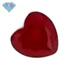 Huagang Gema Coração de Pêssego Base Banhada a Ouro 5 # Vermelho Rosa Vidro Pedra Solta Coração Formato Superfície do Anel Contas Incrustadas