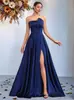 Vestido Elegante de Estilo Nuevo Europeo y Americano, Sexy, Ajustado, sin Tirantes, Ceñido a la Cintura, con Abertura, Vestido de Gala de Alta Gama para Fiesta Nocturna