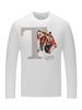 Camiseta de moda de manga larga para hombre camiseta de pedrería con láser de cabeza de tigre cuello redondo otoño nuevo estación europea corte ajustado talla grande guapo