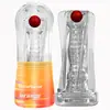 Taza de Avión Recargable de 10 Frecuencias con Bolas Explosivas y Bolas Vibratorias, Dispositivo de Masturbación Masculina Multicanal Transparente de Cristal para Ejercicio de Larga Duración