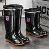Botas de lluvia para hombre, zapatos de agua, botas de pesca, botas de caña alta y media para hombre con algodón añadido, zapatos sin cordones antideslizantes de caña baja, zapatos de goma impermeables, botas de agua para hombre