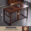 Mesa de Té para Oficina de Balcón, Pequeña Combinación de Mesa y Silla para el Hogar, Hervidor Integrado, Juego Completo de Madera Maciza, Estilo Nuevo Chino, Torreta Húmeda