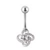 EABY nuevo piercing para ombligo de circón transfronterizo de acero inoxidable con forma de corazón y flor, piercing de moda para el ombligo, adornos para el ombligo, hebilla para el ombligo