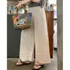 Pantalones de Lino con Volantes y Encaje Relajados de Verano para Mujer con Figura de Pera, Versátiles Elásticos de Cintura Alta de Pierna Ancha Cortos Casuales