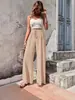 Amazon Tiktoktemu Roupas Femininas Europeias e Americanas Moda Nova Primavera e Verão 2026 Versátil Xadrez Bolha Casual Calças de Perna Larga