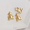 Colgante de oso lindo color oro 14K que conserva el color, colgante de collar de oso de dibujos animados que mueve la cabeza, colgante de accesorios de joyería hechos a mano para bricolaje
