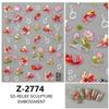 Redanco nuevas pegatinas para uñas en relieve 5D concha luz pez dorado pequeño pegatinas para uñas adhesivas tridimensionales Z-2774