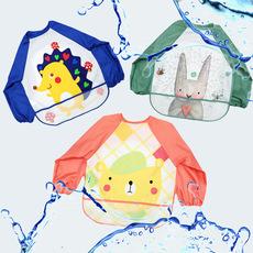 Macacão de bebê para comer outono, novos babadores para meninos e meninas, à prova d'água, roupa reversa para bebês, pintura infantil, macacão anti-sujeira