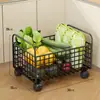 Prateleira de Armazenamento de Legumes para Bancada de Cozinha Cesta de Legumes de Mesa Prateleira de Legumes para Fogão Cesta Móvel de Armazenamento de Frutas e Legumes