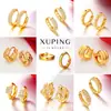Xuping Brazaletes para Orejas Aleación de Cobre Pendientes Chapados en Oro de 24 Quilates para Mujeres, Pendientes de Aro de Temperamento de Lujo Ligero de Moda, Joyería Personalizada Coreana