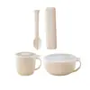 Nuevo Horno de Microondas Set Especial Tazón Taza Palillos Tenedor Cuchara Vajilla Infantil para Estudiantes Juego de Tres Piezas Mayoreo