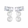 Pendientes de Celebridad Aguja de Plata S925 Perla Zircón Pendientes de Moda Exquisitos Diseño Nicho Pendientes de Mujer Venta Directa de Fábrica
