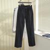 Jeans Nuevos de Tiro Alto para Mujer Th~ Row2025, Moldeadores de Piernas, Negro Lavado, Adelgazantes, Pantalones Rectos Simples y Modernos