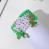 Europa y América. Pulsera Verde del Día de San Patricio Apilada con Cuentas de Arcilla Suave, Decoración de Colgante Hecho a Mano de Trébol de Cuatro Hojas de Buena Suerte