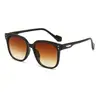 Moda Estilo Coreano Gafas de Sol Gm de Montura Grande Adelgazantes para Mujer, Gafas Color Atardecer para Caras Grandes, Gafas de Sol Adelgazantes Degradadas Color Té para Hombre