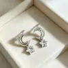 Pendientes de Estrella y Luna de Circonita Estilo Coreano, Diseño de Nicho, Pendientes de Moda de Lujo Ligero, Femeninos y Versátiles, Pendientes de Aguja de Plata S925