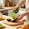 Cuchillo de Aguacate Tres en Uno, Herramienta para Abrir, Pelar y Sacar la Pulpa de Aguacate, Gadget para Rebanar la Pulpa de Aguacate