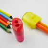 Sacapuntas de plástico de doble agujero, venta al por mayor de fábrica, plano, cuadrado, simple, portátil, de 2 agujeros