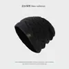 Gorro de punto de felpa de doble capa para mujer, otoño e invierno, para ciclismo, gorro de lana cálido para hombre, gorro engrosado a prueba de frío, protección para las orejas, gorro tipo turbante