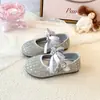 Zapatos de Cuero para Niñas de 3-6 Años con Pedrería Brillantes Zapatos de Princesa Estilo Primavera/Otoño Suela Suave Zapatos Pequeños de Cuero para Niños para Usar con Faldas Zapatos de Performance