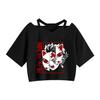 Camiseta de manga corta con ombligo suelto y tirantes para mujer, animación de espada extintora de fantasmas de cazadora de demonios transfronteriza Xia Xin