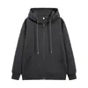 Amazon Transfronterizo Sudadera con Capucha y Cremallera Nueva Otoño e Invierno Gris Manga Larga Chaqueta para Hombre Dropshipping