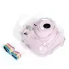 Adequado para Estojo de Cristal Transparente Polaroid Instax Mini12, Estojo de Armazenamento Durável Anti-Riscos e Anti-Queda com Corda