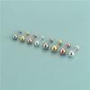 Pendientes de Plata de Ley S925 Chapada con Doble Perla Pendientes DIY Pulsera Hecha a Mano Collar Tensor Accesorios Bolsa de Materiales para Accesorios