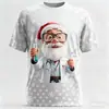 Exclusivas Transfronterizas Camisetas de Verano de Manga Corta con Impresión 3D Europea y Americana Noche de Navidad Navidad Camisetas Casuales Holgadas para Hombre y Mujer
