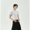 Más Fácil de Combinar Casual Nicho Color Sólido Simple Cuello Redondo Manga Corta Ajustada Camiseta Básica Casual Americana Versátil
