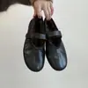 Zapatos Mary Jane Planos Cómodos Versátiles Estilo Coreano para Mujer con Cierres de Velcro, Punta Redonda Baja, Diseño Sencillo