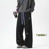 Calça de Moletom Bordada Palácio Preguiçoso Americano com Pelúcia Interna Design Casual Calça Casual Masculina e Feminina Solta Perna Larga Cleanfit Moletom