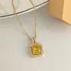 Accesorios para Mujer Cobre Microincrustado Circonita Simple Acero Inoxidable Collar Lujo Ligero Moderno Nicho Joyería para Clavícula Geométrica Moda Ol