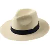 Sombrero Clásico de Caballero Sombrero de Sol de Verano para Vacaciones en la Costa Sombrero de Playa Protección Solar Versátil Estilo Jazz Británico Sombrero Panamá