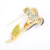 Broche de Lírio-Calla Azul Profundo Luxuoso e Finamente Trabalhado, Alfinete Floral Bicolor de Esmalte de Alta Qualidade, Flor Elegante para Lapela de Paletós