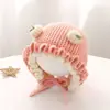 Gorro para Bebé para Otoño e Invierno, Gorro con Protección para las Orejas para Niñas Pequeñas, Lindo Gorro Tejido de Lana de Princesa para Recién Nacidos