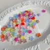 11mm estilo vintage mini flor de cinco pétalas acrílico cor sólida furo médio DIY grampo de cabelo acessório materiais