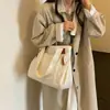Cross2026 Outono Inverno Nova Bolsa de Lona Feminina Grande Capacidade Bolsa de Ombro Único Estudante Versátil Bolsa Tote Bolsa Transversal de Mão