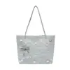 Bolso Tote de Lunares con Lazo para Mujer 2025 Nuevo Estilo Coreano Gran Capacidad Estudiante Clase Viaje al Trabajo Bolso de Hombro Versátil