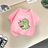 Camisetas de Algodão de Manga Curta para Meninos e Meninas de Verão 2026 Novos Tops Estilosos Infantis de Meia Manga com Estampa de Desenho Animado Transfronteiriço