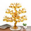 Árvore da Fortuna de Cristal Amarelo Ornamento, Árvore do Dinheiro de Vidro, Artesanato Presente Decoração para Mesa Casa, Árvore de Lingotes Atrai-Riqueza