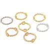 Anillo de Cobre Chapado en Oro de 18 Quilates con Cuentas Retorcidas de Alta Retención de Color Hebilla de Cuentas de Doble Agujero Accesorios para Pulseras Collares DIY
