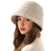 Nuevo Sombrero de Pescador de Lana de Temporada Moda Femenina Versátil de Gama Alta Sombrero Cubo Mostrando Rostro Pequeño Cálido Sombrero Cubo