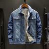 Casaco de inverno forrado de lã grossa jeans masculino coreano moderno masculino solto plus size quente crock jaqueta na moda